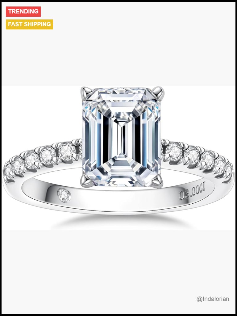 Moissanite Engagement Ring, 4.3cttw D Color, Round/Oval/Asscher Cut, 925